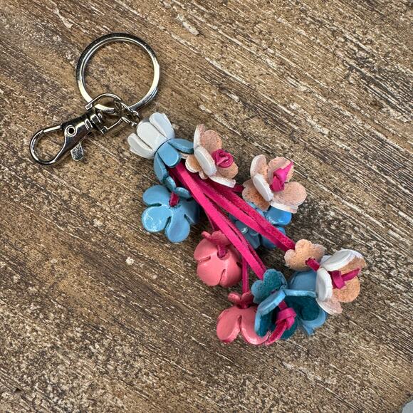Leather Flower Purse Charm Genuine Leather Bag Charm NEW FAST SHIP - Picture 2 of 6